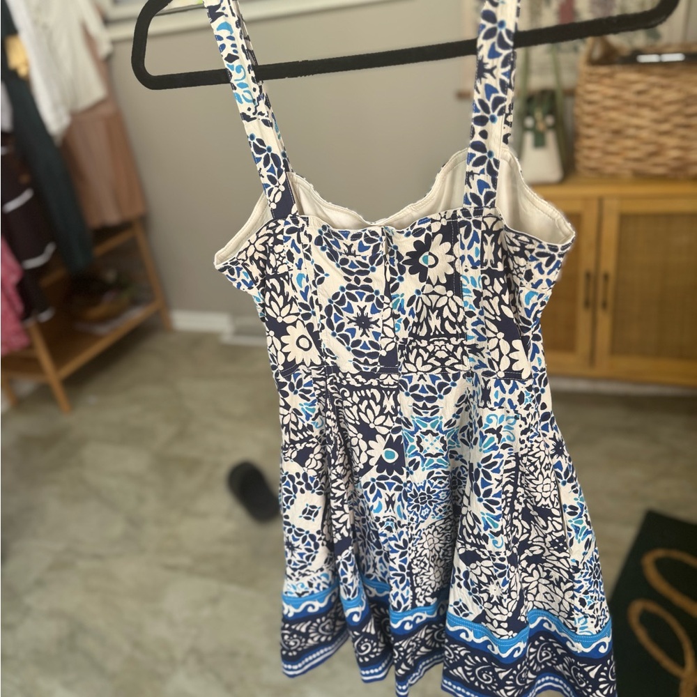 Avec Les Filles Mini Sundress Size 2 💙 Sweetheart Fit & Flare - Picture 9 of 12